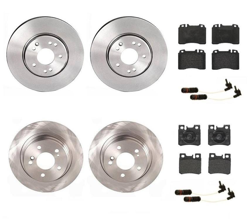 Mercedes Brakes Kit - Pads & Rotors Front and Rear (300mm/278mm) (Low-Met) 129423001264 - Brembo 1630763KIT